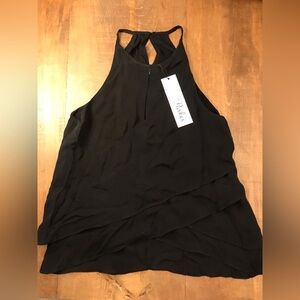 Black Sleeveless Top XS New - 100% silk